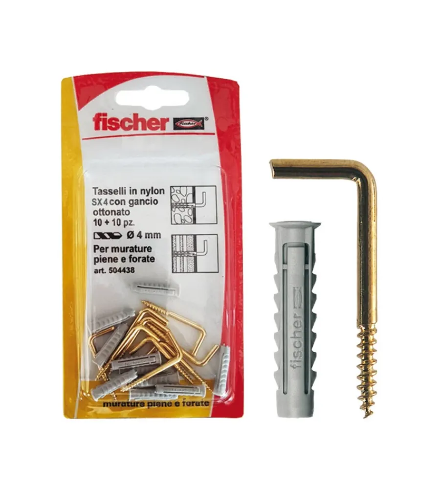 Sistemi Di Fissaggio-Fischer Tasselli con gancio sx 4 g silver k