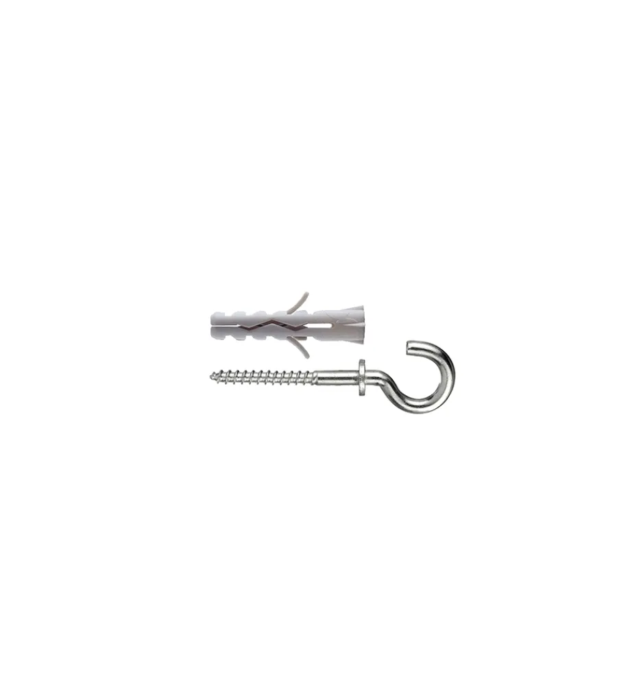 Sistemi Di Fissaggio|Tasselli in nylon ø 6 x 30 senza collarino con occhiolo aperto 12 pz.