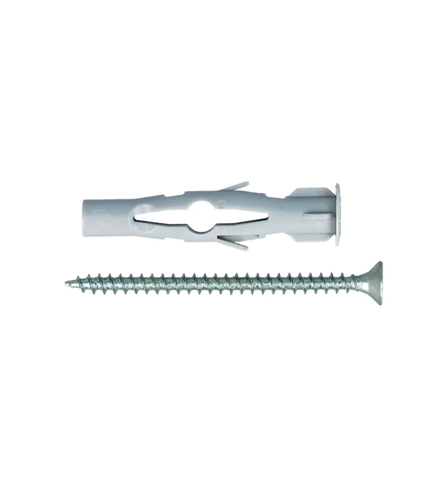 Sistemi Di Fissaggio|Tasselli in nylon universali ø 8 x 50 con viti tps 4,5 x 60 ideali per pareti vuote 8 pz.