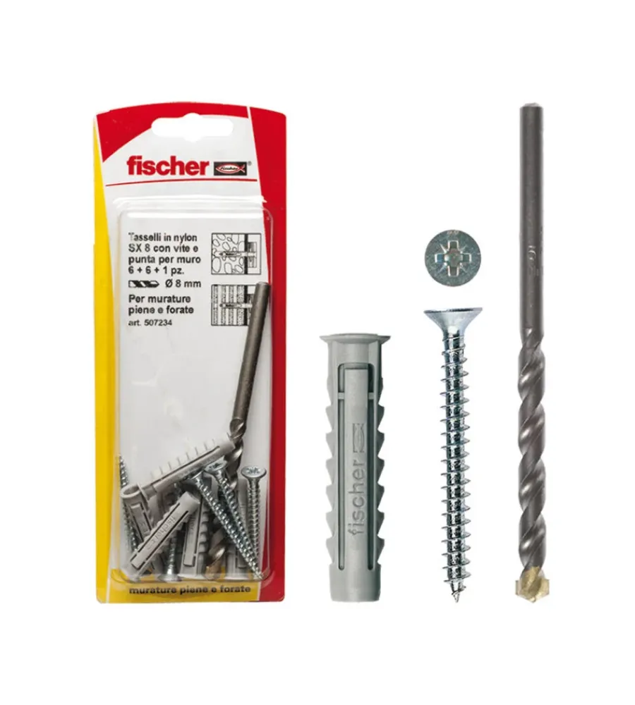 Sistemi Di Fissaggio-Fischer Tasselli in nylon w 100 sx plus 8 k con vite