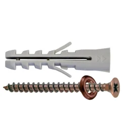 Sistemi Di Fissaggio|Tasselli nylon ø 6 x 30 mm. + viti e rondella bronzate 120 pz.