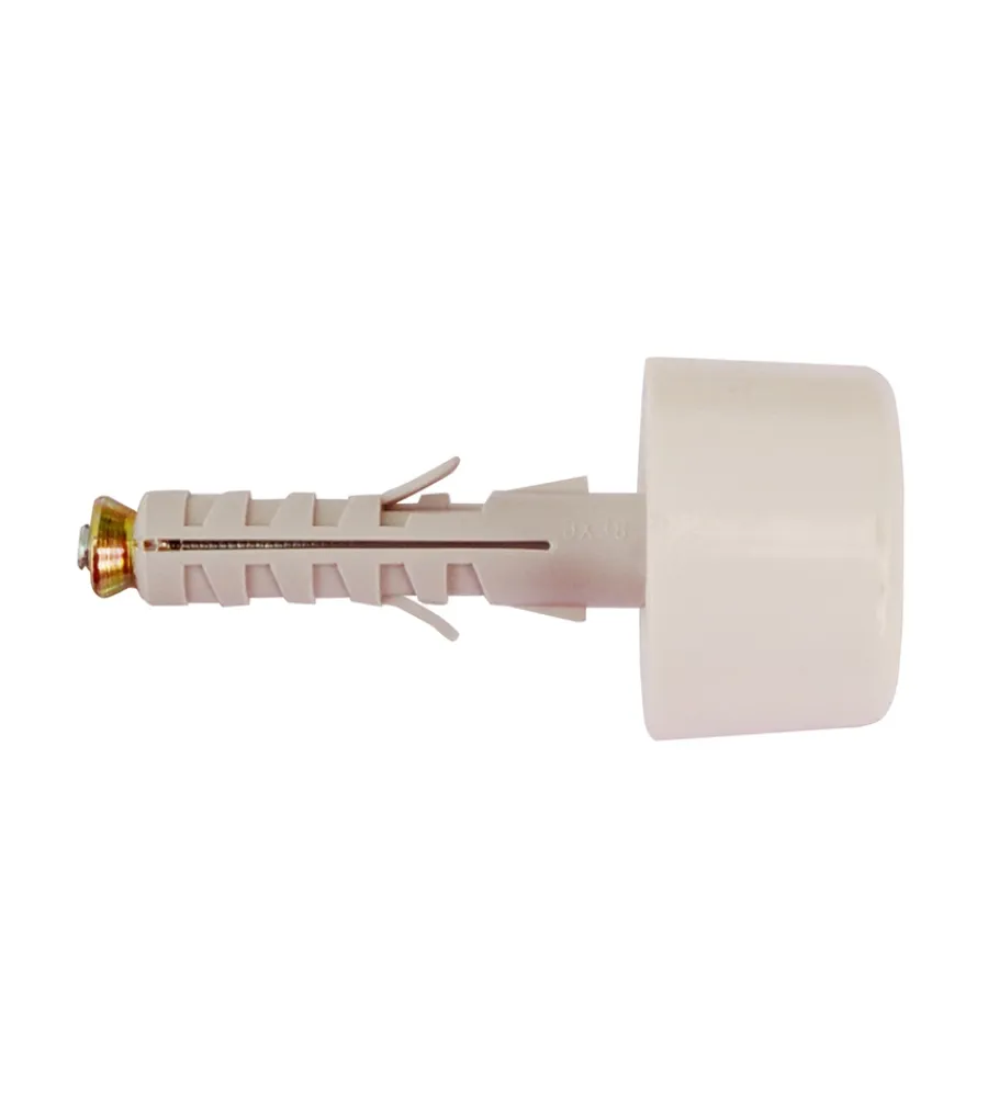 Clearance Tasselli nylon con paracolpi in gomma ø 9 x 45 bianco - 2 pz. Sistemi Di Fissaggio