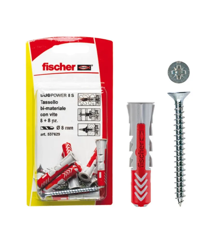 Sistemi Di Fissaggio-Fischer Tasselli universali duopower 6 s k con vite