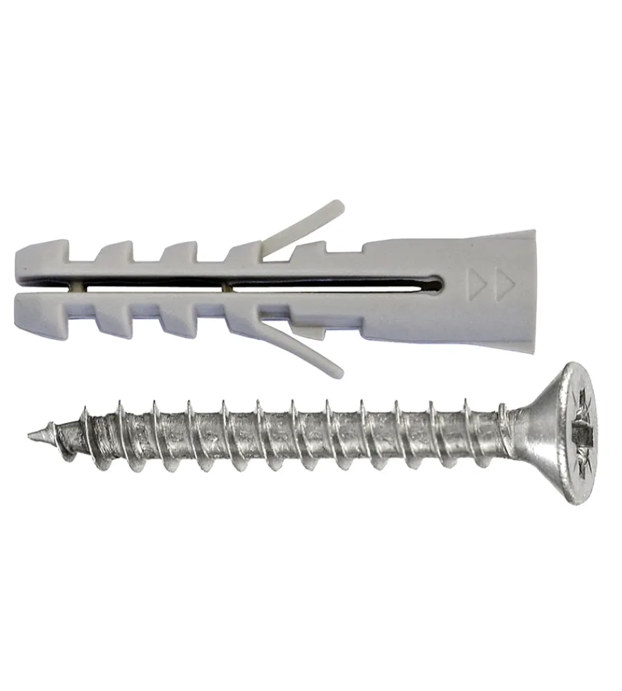 Sistemi Di Fissaggio- Tasselli universali nylon + viti t.p.s. - ø 6 x 30 - 100 pz.