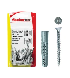 Sistemi Di Fissaggio-Fischer Tasselli universali ux 5x30 s k con vite
