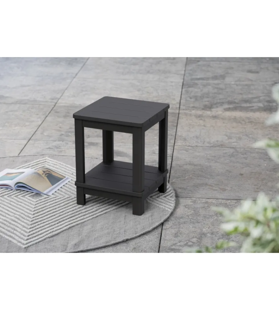 Hot Tavolino da esterno "deluxe side table" colore grafite, 40,5x40,5x57 cm - Mobili Da Giardino E Accessori