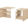 Tavolini- Tavolino da soggiorno "aladin" quercia e bianco, 100x53x41,5 cm