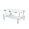 Tavolini|Tavolino da soggiorno "alva" bianco con top in vetro temperato 100x60x45 cm