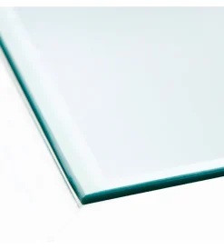 Tavolini- Tavolino in legno con piano vetro e 2 cassetti, 115x45x60 cm