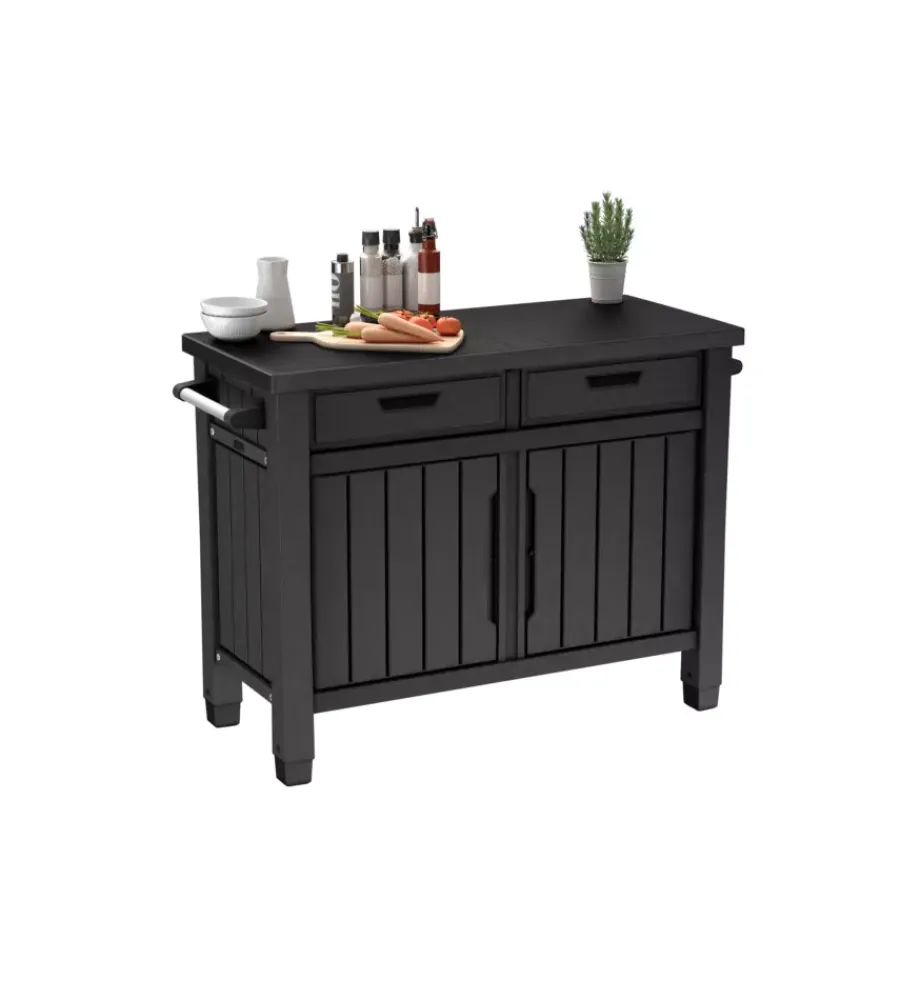Outlet Tavolino per barbecue "unity xl" colore grafite, 125,5x51,5x90 cm Mobili Da Giardino E Accessori
