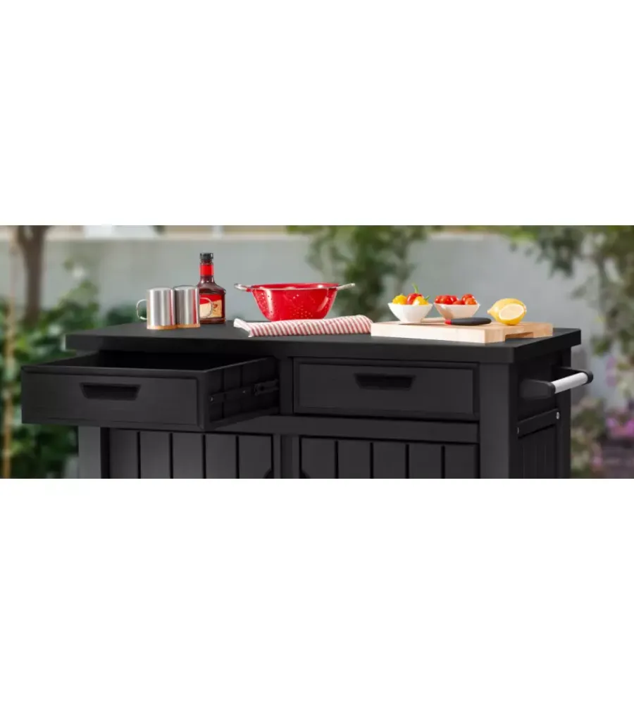 Outlet Tavolino per barbecue "unity xl" colore grafite, 125,5x51,5x90 cm Mobili Da Giardino E Accessori