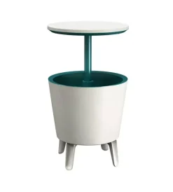 Clearance Tavolino portaghiaccio portatile "cool bar" bianco, 49,5x49,5x84,5 cm Mobili Da Giardino E Accessori