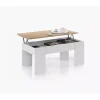 Tavolini- Tavolino salotto con piano elevabile e spazio contenitore, 100x50x45-56 cm