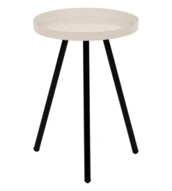 Tavolini- Tavolino salotto "dalton" crema, ø30 cm