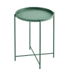Tavolini|Tavolino salotto "frosty" in metallo verde, ø38 cm