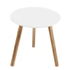 Tavolini|Tavolino salotto "lizzy" bianco in bamboo, ø40 cm