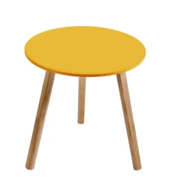 Tavolini- Tavolino salotto "lizzy" mostarda in bamboo, ø40 cm