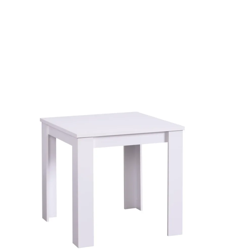 Tavoli-BellaHome Tavolo "alicante" bianco opaco, 80x80x75cm