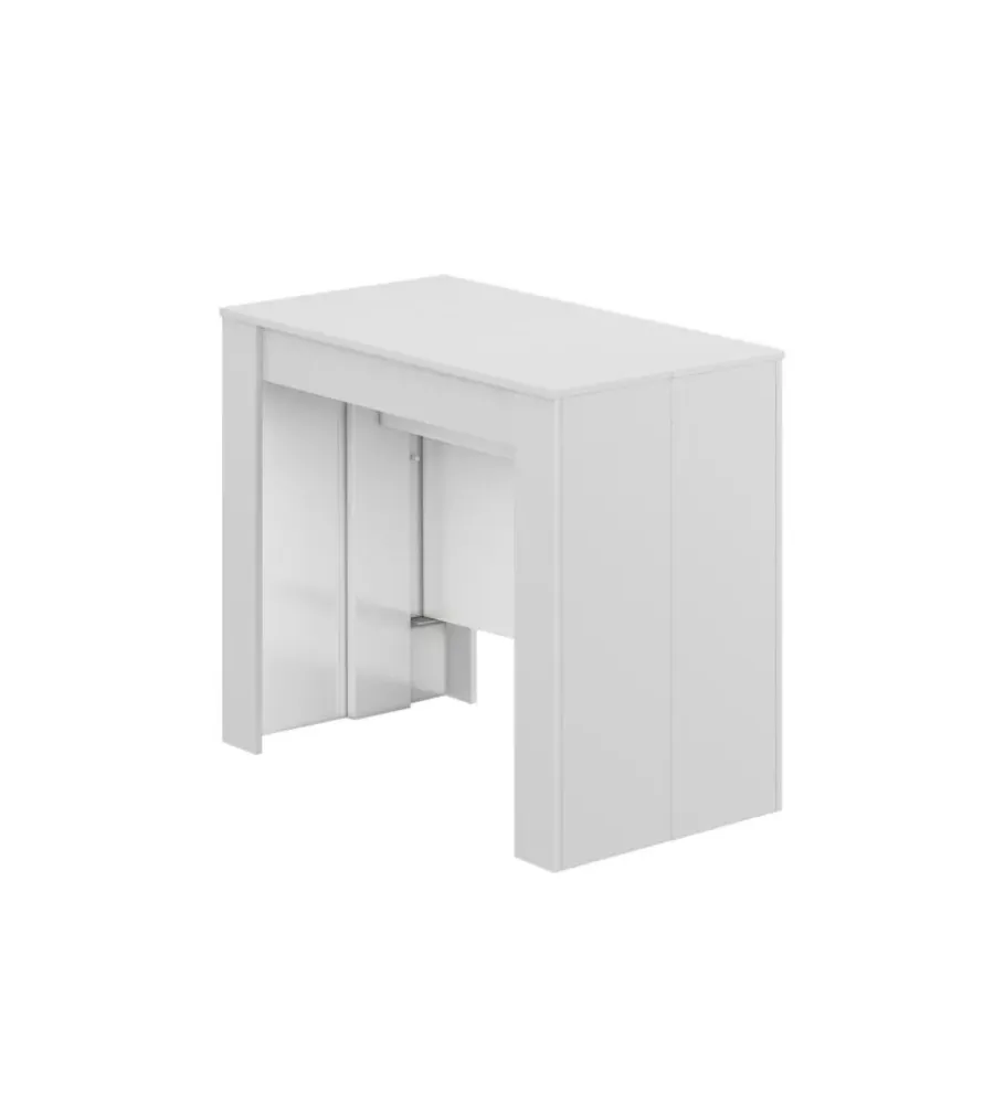 New Tavolo consolle multiposizione estensibile bianco lucido, 90x51x78 cm Tavoli
