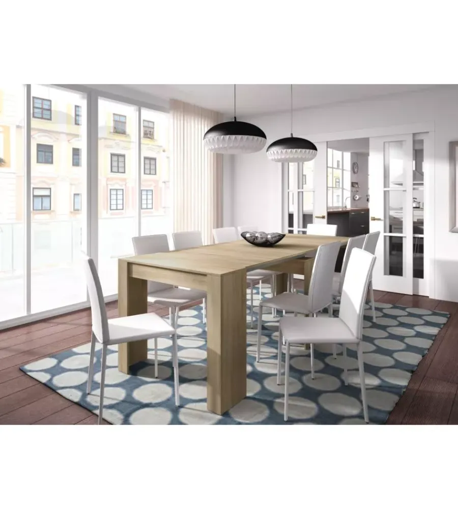Tavoli|Tavolo consolle multiposizione estensibile rovere, 90x51x78 cm
