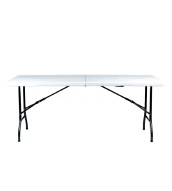 Campeggio-EuroGarden Tavolo da campeggio pieghevole in polietilene bianco 183x76x72 cm