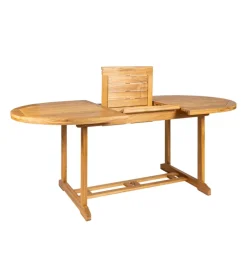 Online Tavolo da esterno allungabile ovale in legno di acacia 150/200x100x75 cm Mobili Da Giardino E Accessori