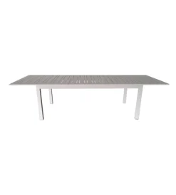 Tavolo da esterno allungabile in alluminio grigio chiaro 216/298x100x75 cm Mobili Da Giardino E Accessori