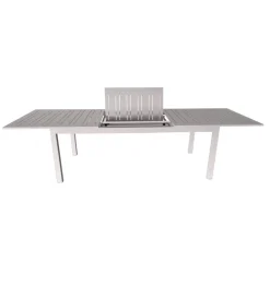 Tavolo da esterno allungabile in alluminio grigio chiaro 216/298x100x75 cm Mobili Da Giardino E Accessori