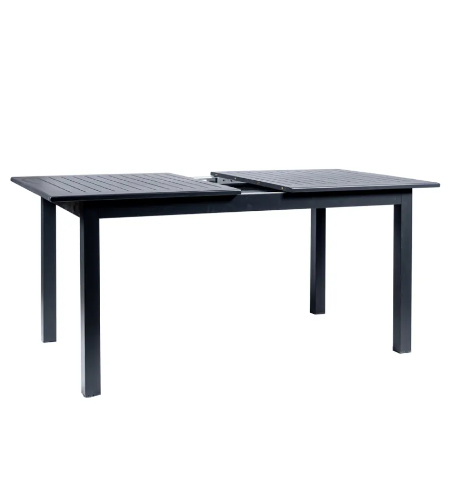 Mobili Da Giardino E Accessori-EuroGarden Tavolo da esterno allungabile in alluminio grigio 210/152x89x75 cm