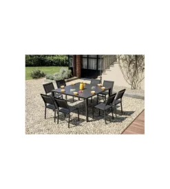 Mobili Da Giardino E Accessori|Tavolo da esterno allungabile solaria "giacinto" in alluminio antracite 100/150x150x77 cm