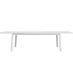 Mobili Da Giardino E Accessori|Tavolo da esterno allungabile solaria "porto ercole" in alluminio bianco 200/300x102x75 cm
