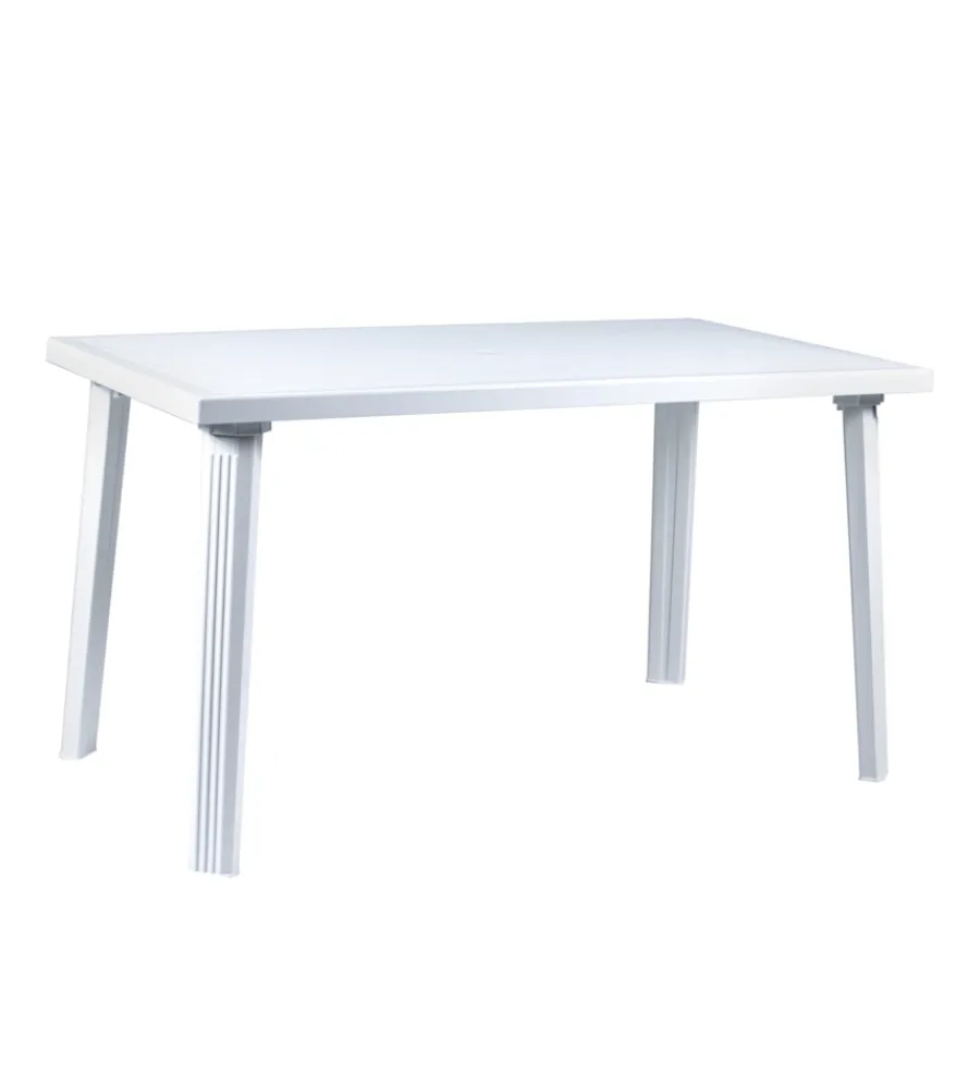Mobili Da Giardino E Accessori- Tavolo da esterno "domingo" in polipropilene bianco 130x75x73 cm