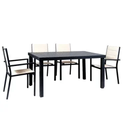 Mobili Da Giardino E Accessori-EuroGarden Tavolo da esterno in alluminio grigio 152x90x75 cm
