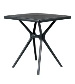 Mobili Da Giardino E Accessori|Tavolo da esterno "hugo" in polipropilene antracite 70x70x72 cm