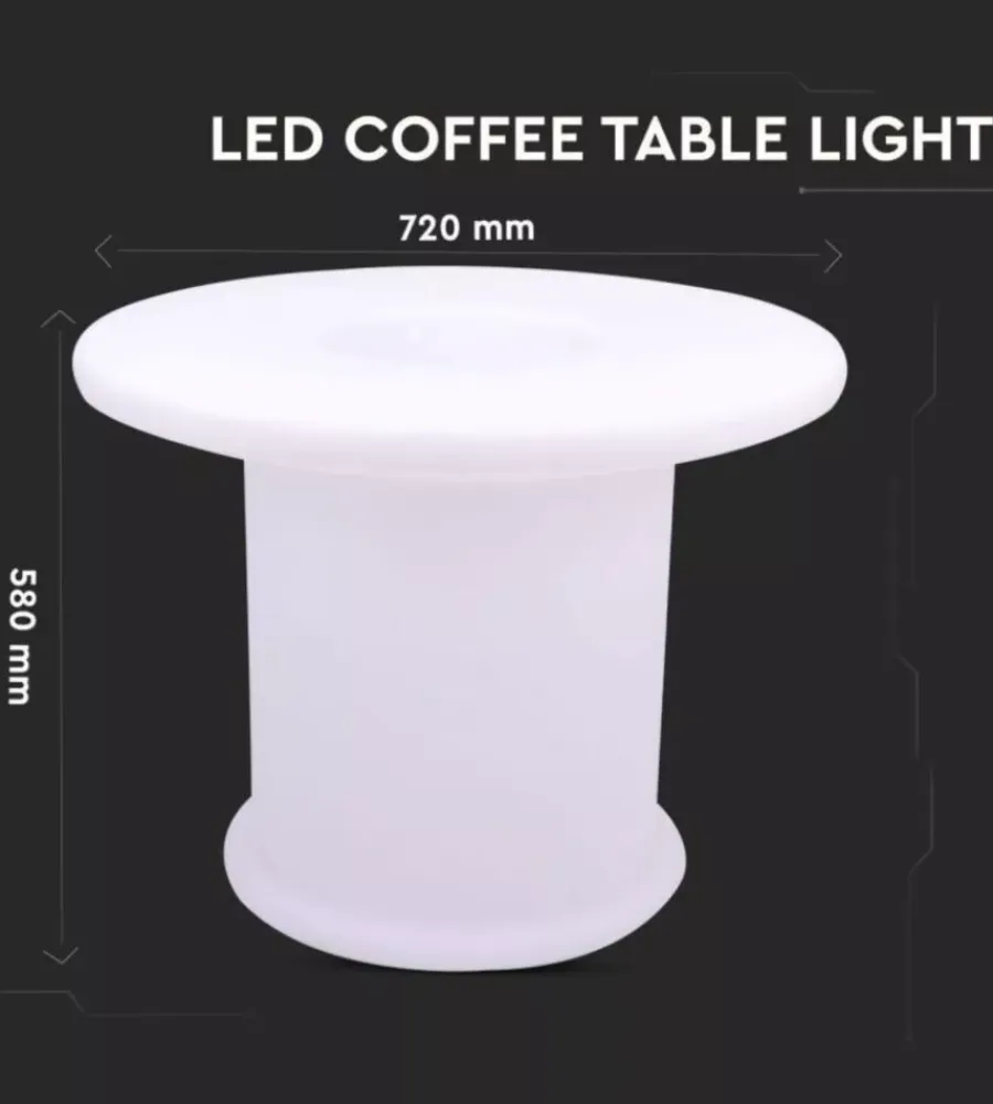 Discount Tavolo da esterno led rgb vtac con telecomando bianco 72x72x58 cm Illuminazione Per Esterno