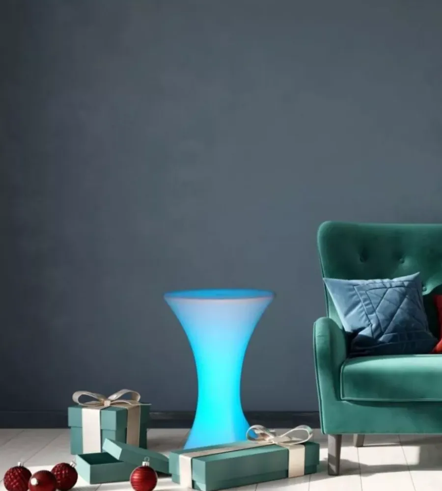 Illuminazione Per Esterno- Tavolo da esterno led rgb vtac con telecomando bianco 60x60x110 cm