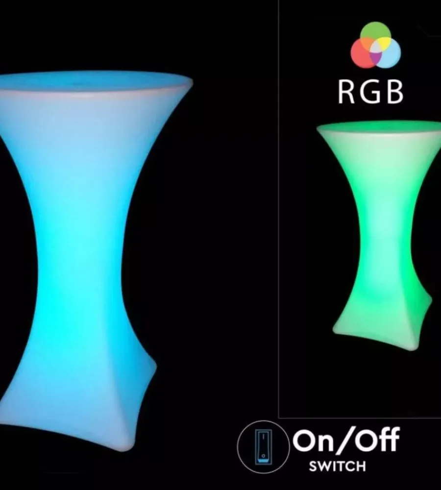 Illuminazione Per Esterno- Tavolo da esterno led rgb vtac con telecomando bianco 60x60x110 cm