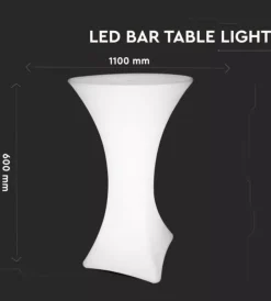 Illuminazione Per Esterno- Tavolo da esterno led rgb vtac con telecomando bianco 60x60x110 cm