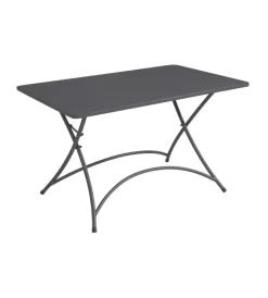 Hot Tavolo da esterno pieghevole solaria "orta" in ferro antracite 120x70x74 cm Mobili Da Giardino E Accessori
