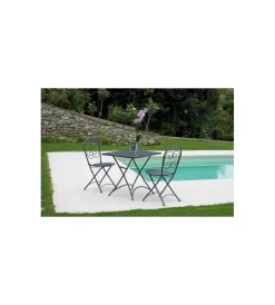 Mobili Da Giardino E Accessori- Tavolo da esterno pieghevole solaria "orta" in ferro antracite 70x70x74 cm