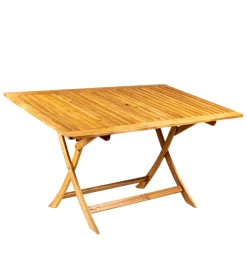 Discount Tavolo da esterno rettangolare pieghevole "trapani" in legno di acacia 150x90x75 cm Mobili Da Giardino E Accessori