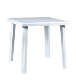 Mobili Da Giardino E Accessori- Tavolo da esterno "rodi" in polipropilene bianco 75x75x73 cm