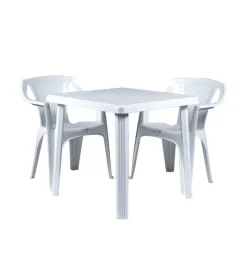 Mobili Da Giardino E Accessori- Tavolo da esterno "rodi" in polipropilene bianco 75x75x73 cm