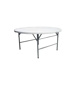 Mobili Da Giardino E Accessori|Tavolo da esterno rotondo pieghevole solaria "catering" con maniglia in polietilene 150x150x74 cm