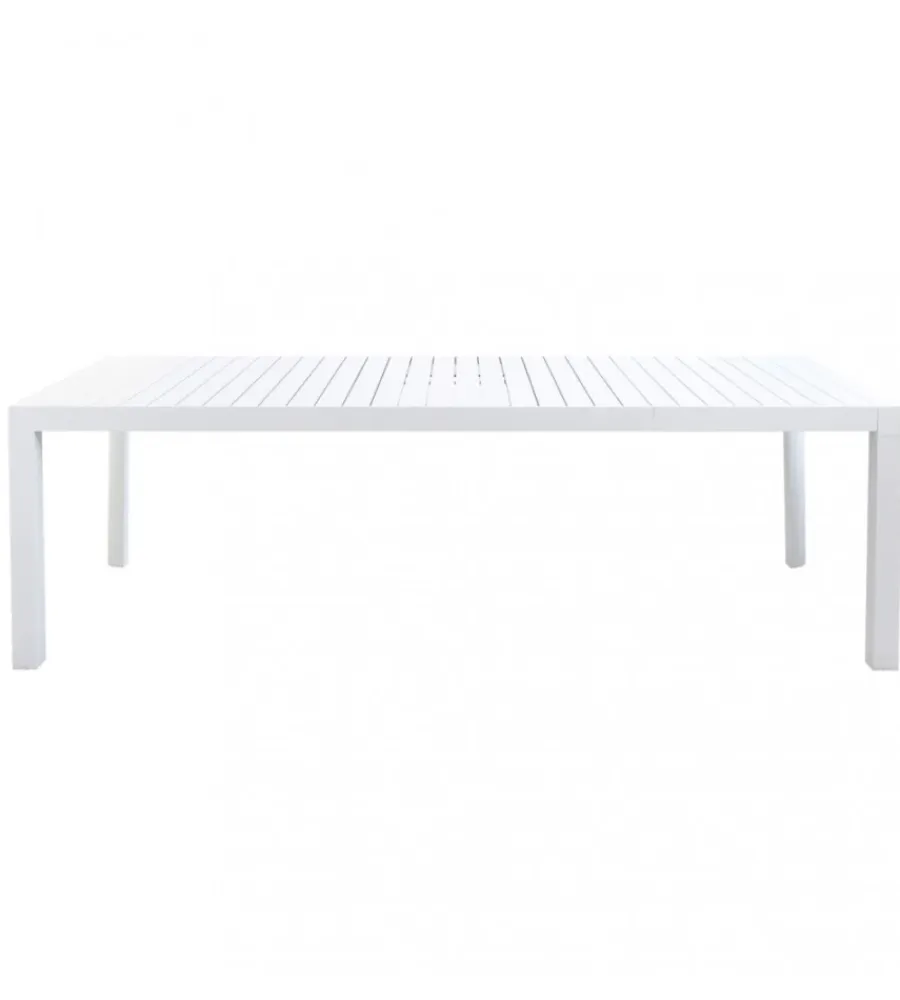 Mobili Da Giardino E Accessori- Tavolo da giardino allungabile elica garden "houston" in alluminio bianco 160/240x100x75 cm