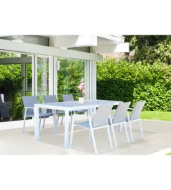 Mobili Da Giardino E Accessori|Tavolo da giardino elica garden "carson" in alluminio bianco 194,5x90x74 cm