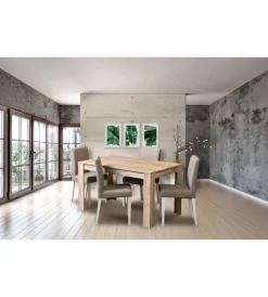 Tavoli-BellaHome Tavolo da pranzo "granada" rifinito quercia, 135x80x74 cm