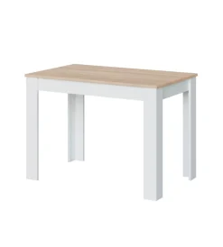 Outlet Tavolo da pranzo bianco e rovere, 109x67x78 cm Tavoli