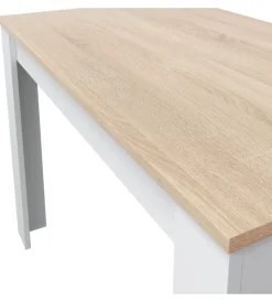 Outlet Tavolo da pranzo bianco e rovere, 109x67x78 cm Tavoli