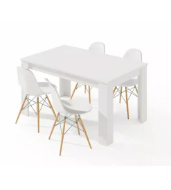 Tavolo da pranzo estensibile bianco, 140-190x90x78 cm Tavoli